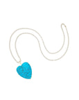 Love Carry Your Heart Pendant Turquoise 32" Mini Twist Chain Necklaces Jane Win 