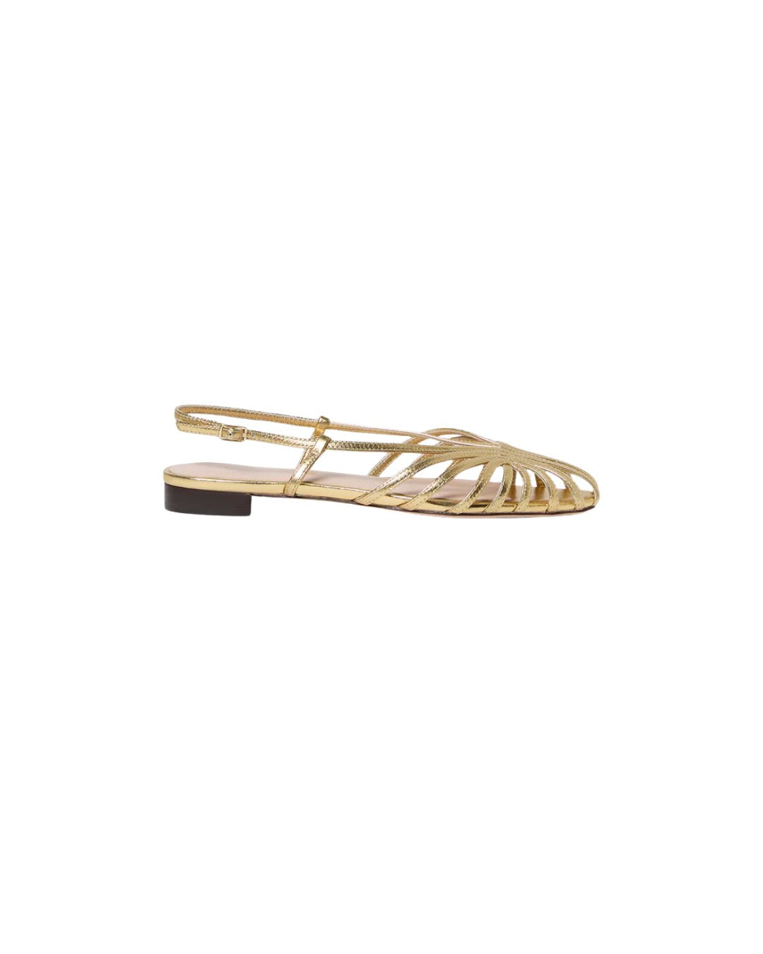 Devon Lattice Slingback Sandal Gold Sandals - Flat Sandals Loeffler Randall 