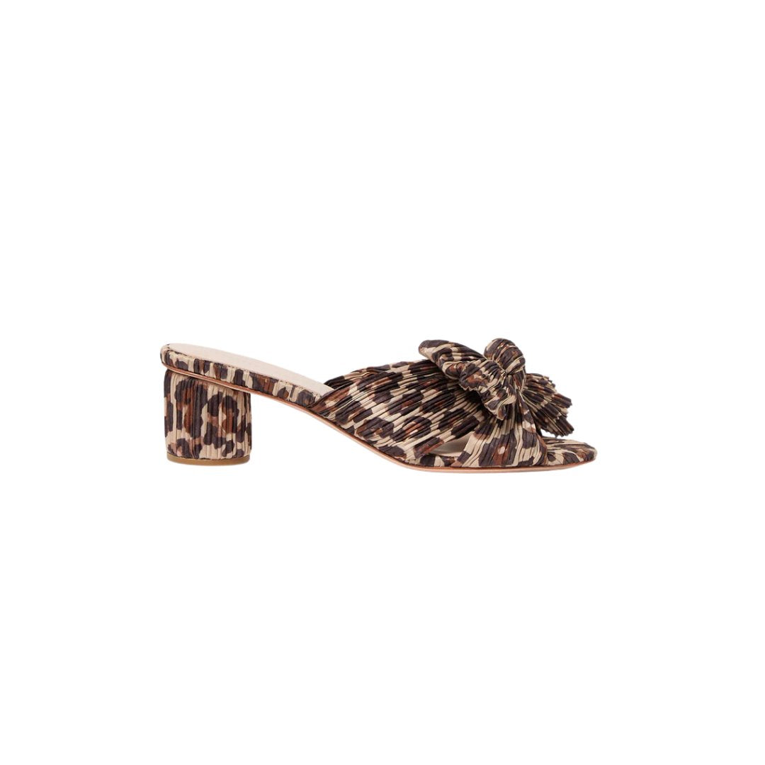 Emilia Leopard Pleated Bow Sandal Sandals - Heeled Sandals Loeffler Randall 