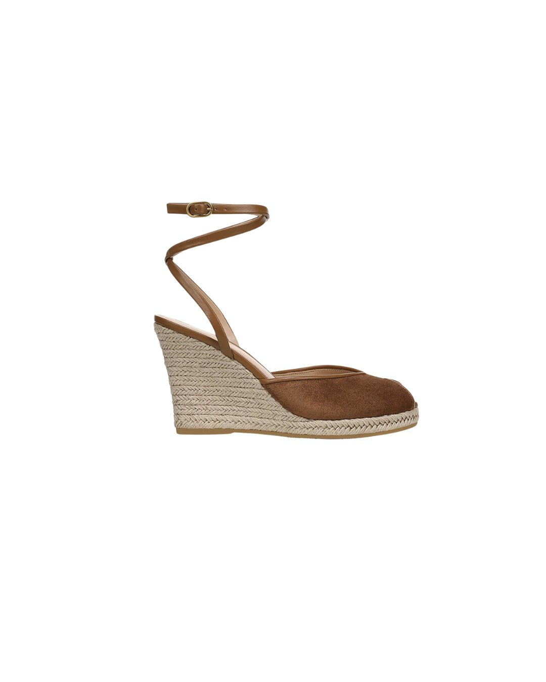 Pasina Suede Espadrille Chestnut Wedges - Espadrille Veronica Beard - Shoes 