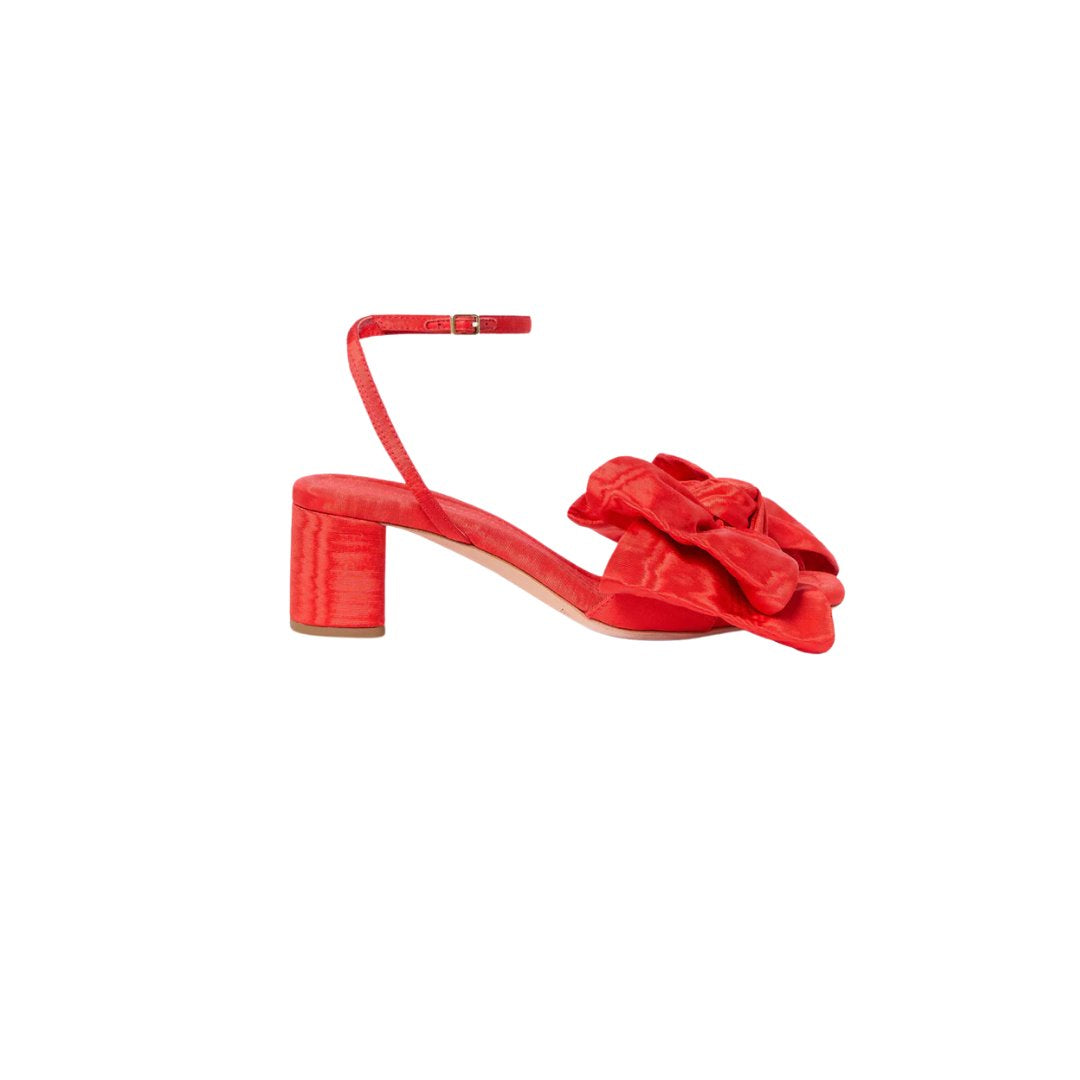 Carmen Red Moiré Bow Sandal Sandals - Heeled Sandals Loeffler Randall 