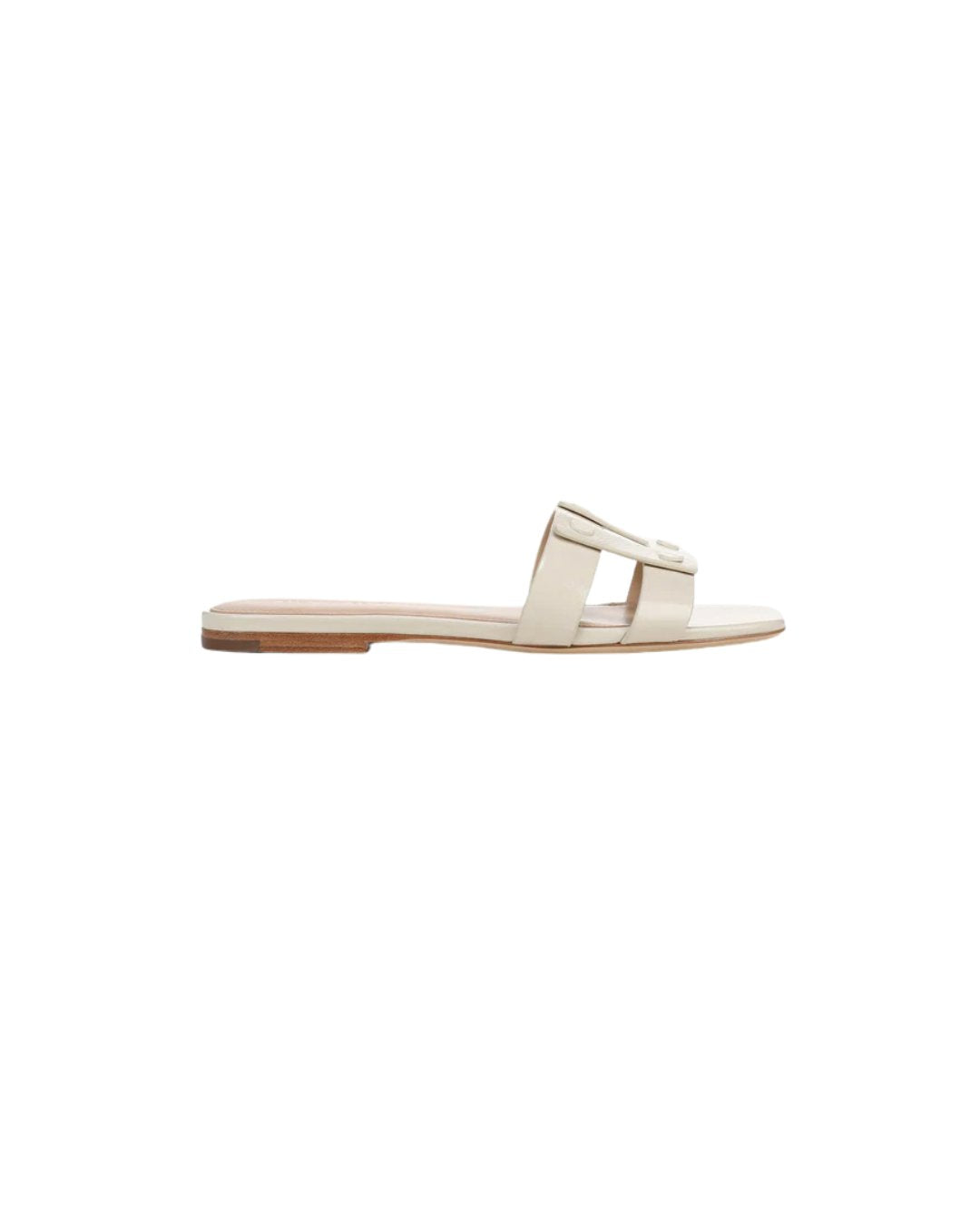 Via Slide Sandal Ecru Flats - Slide Veronica Beard - Shoes 