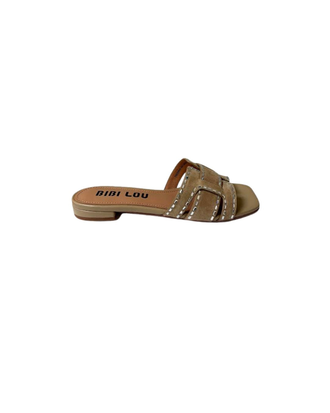 Holly Flat Sandal Beige Suede Sandals - Flat Sandals Bibi Lou 