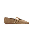 Baylee Grommet Ballet Flat Olive Perforated Suede Flats - Ballet Dolce Vita 