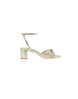 Olivia Leather Knot Mid Heel Sandal Champagne Sandals - Heeled Sandals Loeffler Randall 
