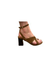 Jojo Heel Tan Suede Sandals - Heeled Sandals Silent D 