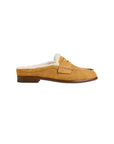 Carter Mule Suede Shearling Caramel Flats - Mule rag & bone 