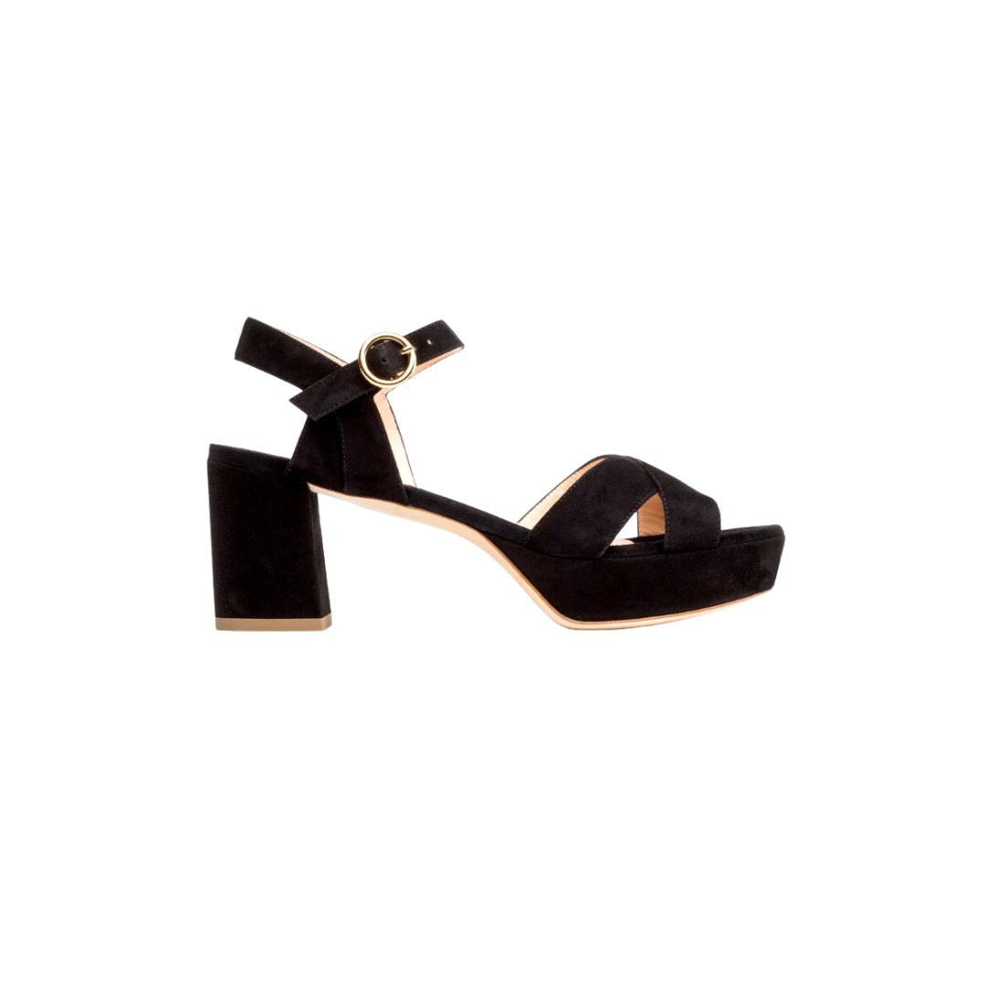 Deidre Black Suede Sandals - Heeled Sandals Rupert Sanderson 