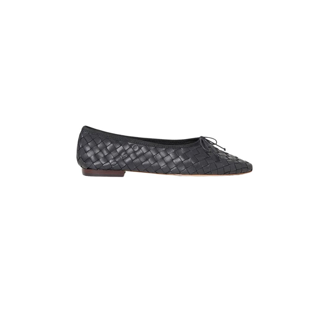 Landry Woven Flat Black Flats - Ballet Loeffler Randall 