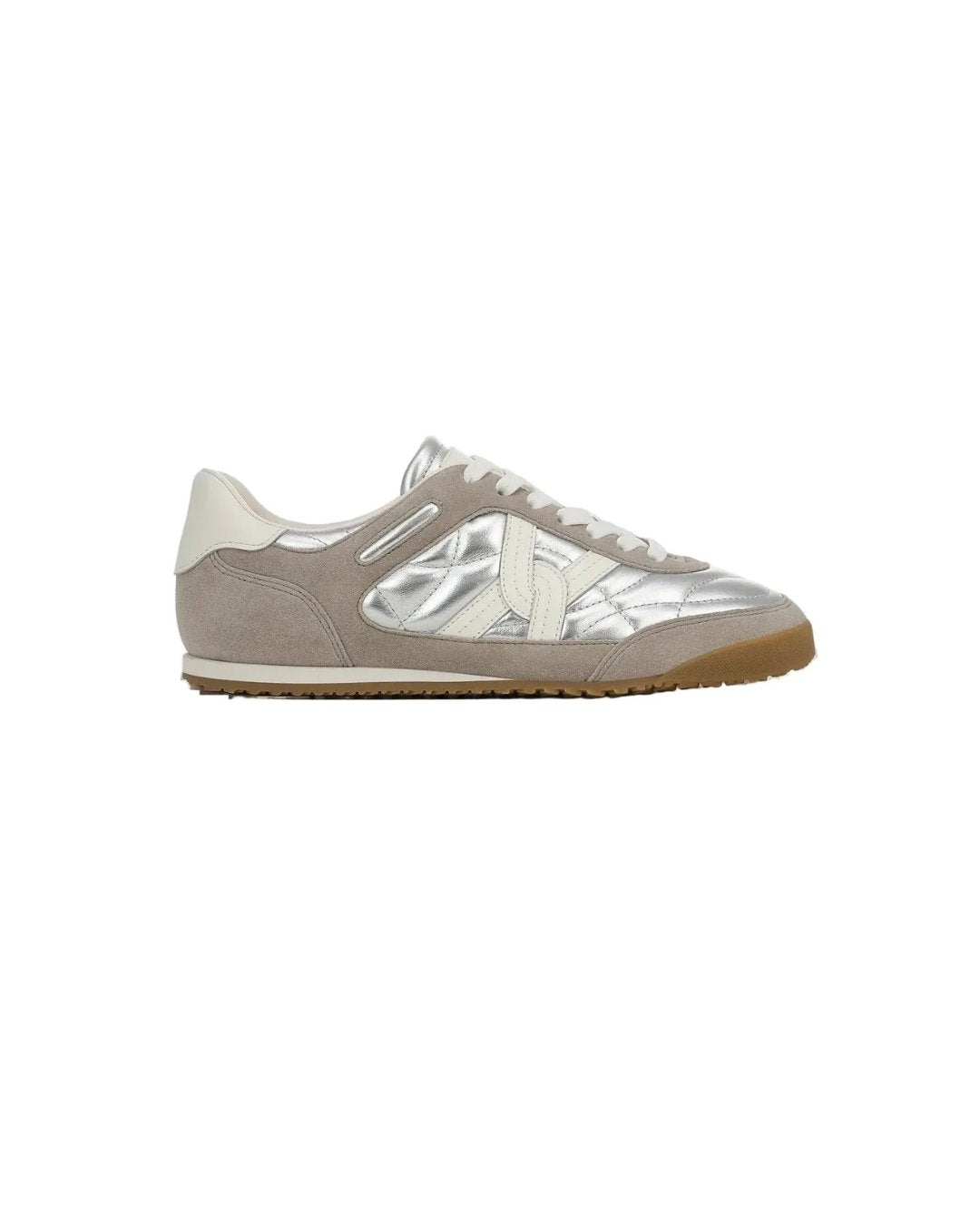 Natalia Suede Sneaker Silver/Gray Sneakers Veronica Beard - Shoes 