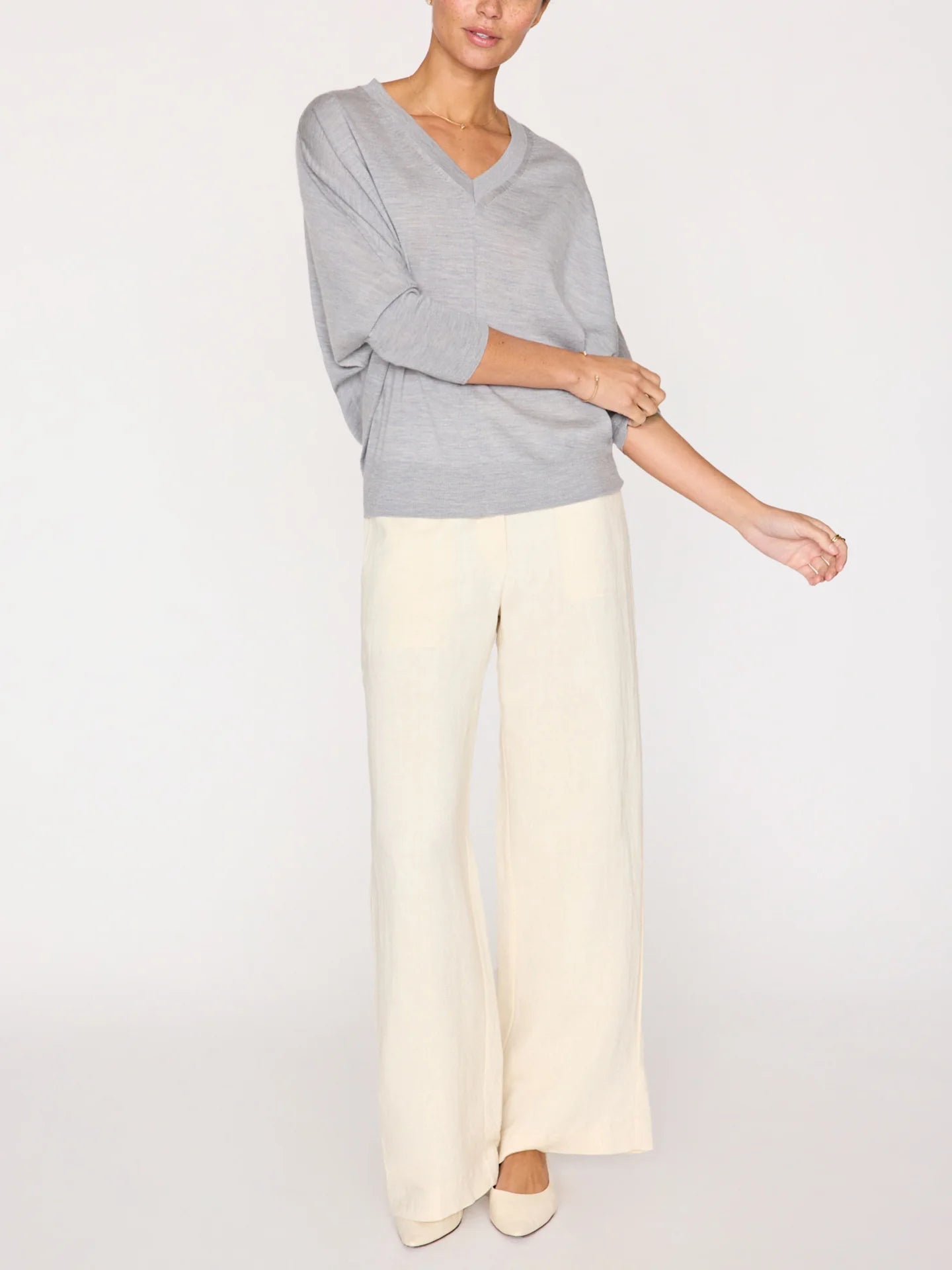 Ursa Knit Top Mineral Grey Melange Tops - Blouses Brochu Walker 