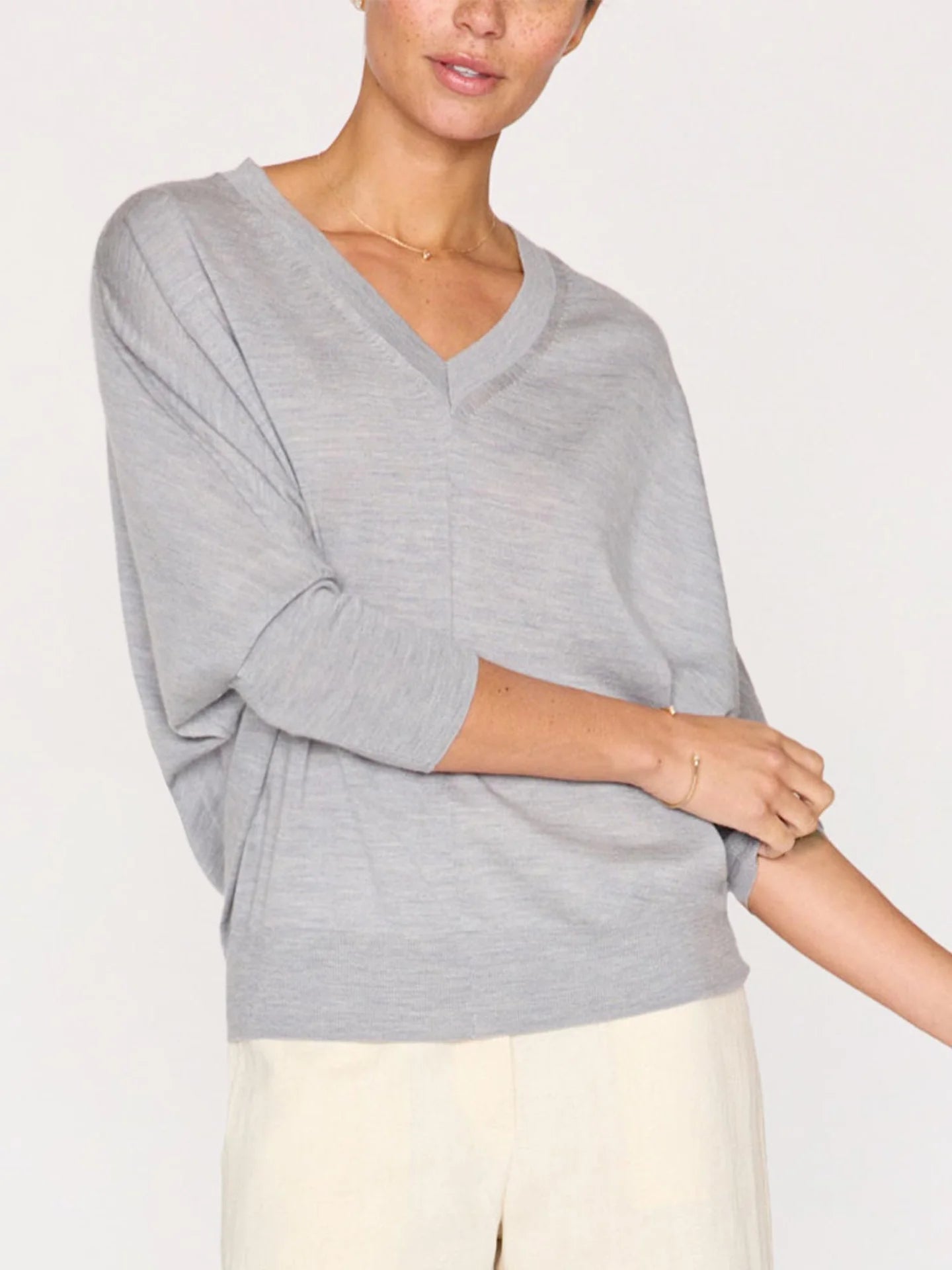 Ursa Knit Top Mineral Grey Melange Tops - Blouses Brochu Walker 