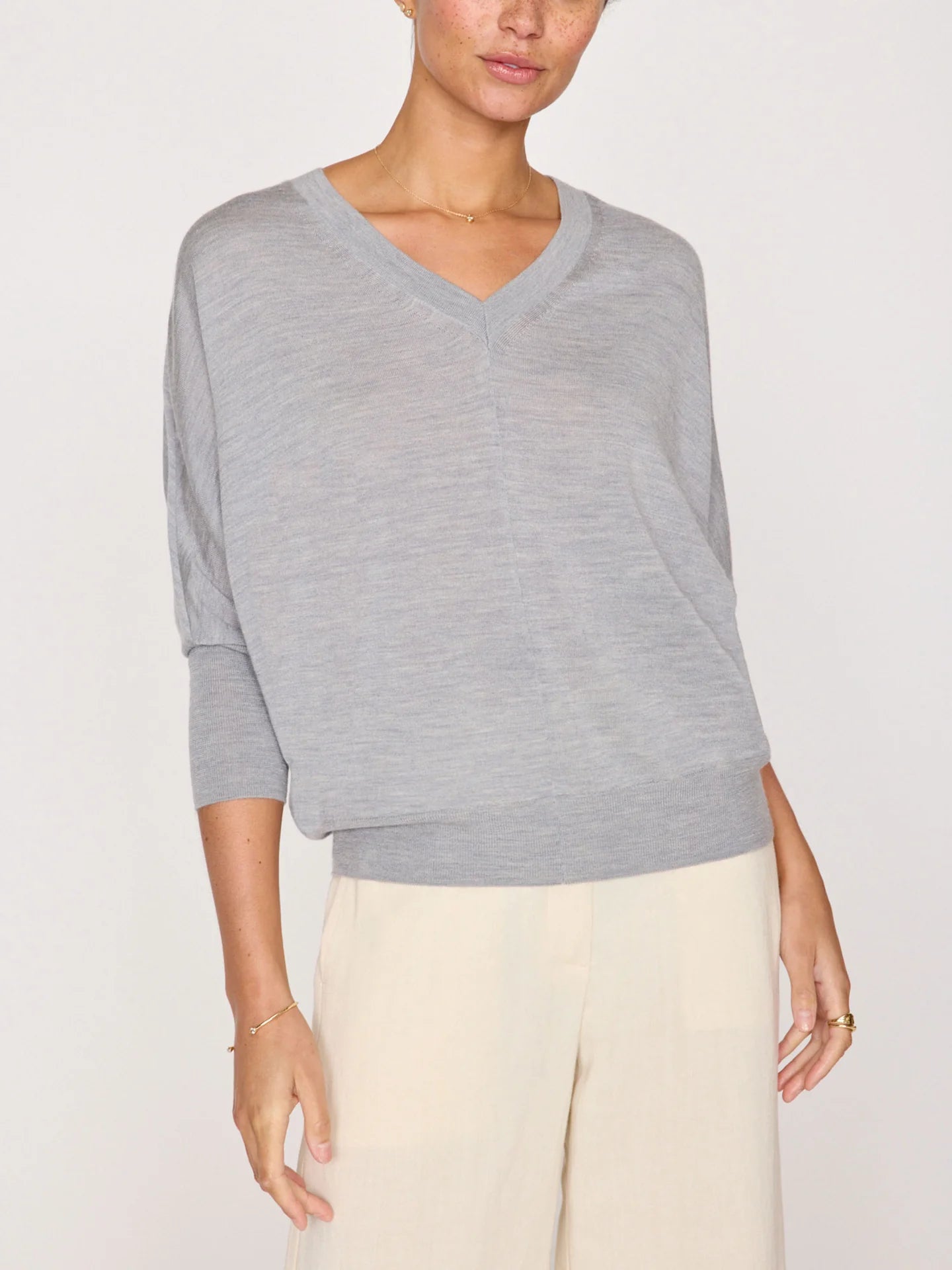 Ursa Knit Top Mineral Grey Melange Tops - Blouses Brochu Walker 