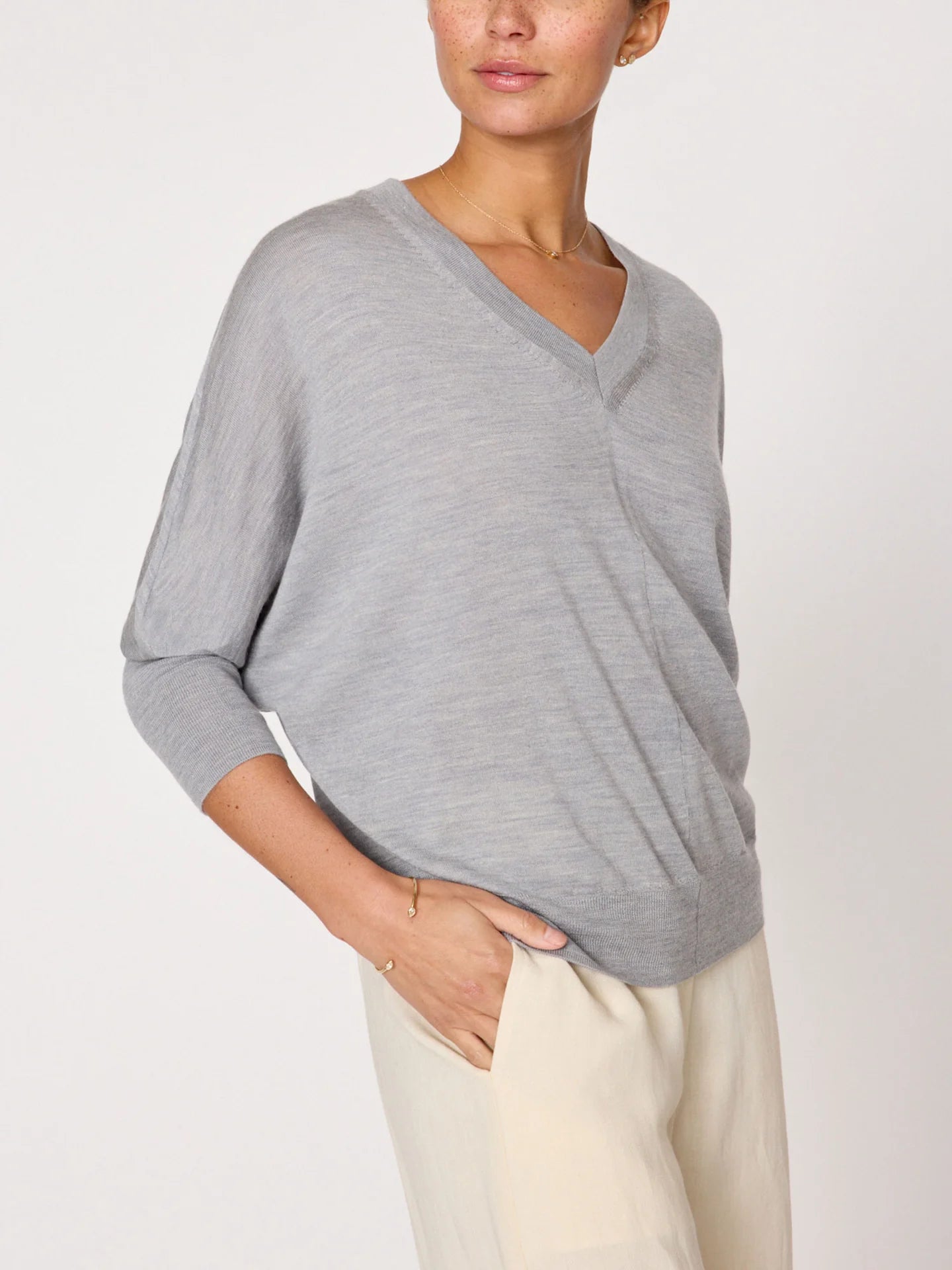 Ursa Knit Top Mineral Grey Melange Tops - Blouses Brochu Walker 