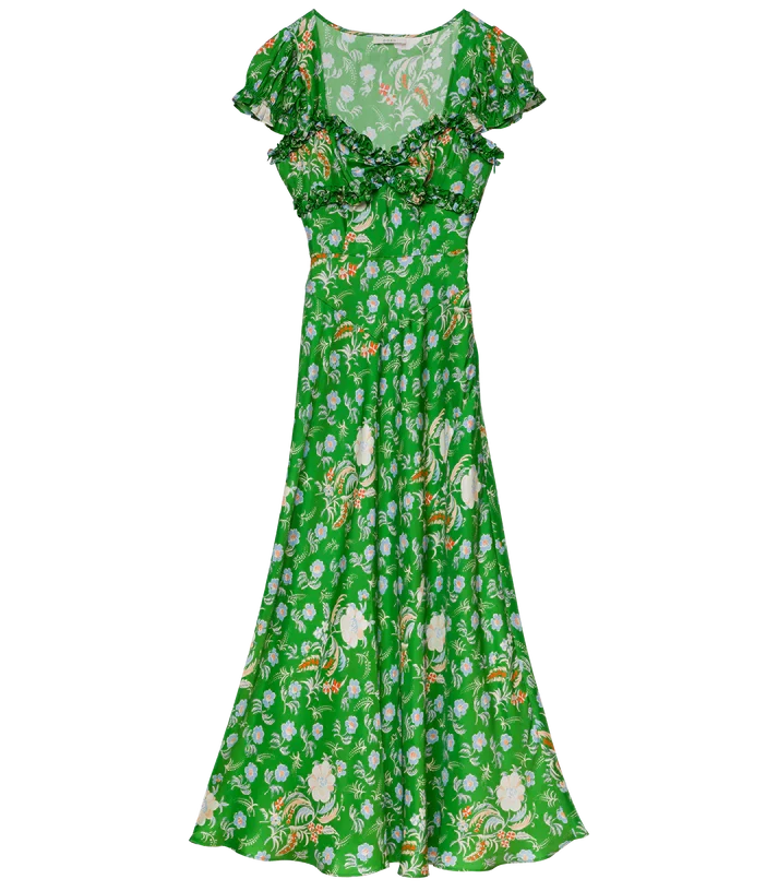 Valerine Dress Hollyhock Hills Emerald Dresses - Midi Doen 