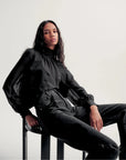 Alyssa Silk Turtleneck Blouse Black Tops - Blouses Veronica Beard 