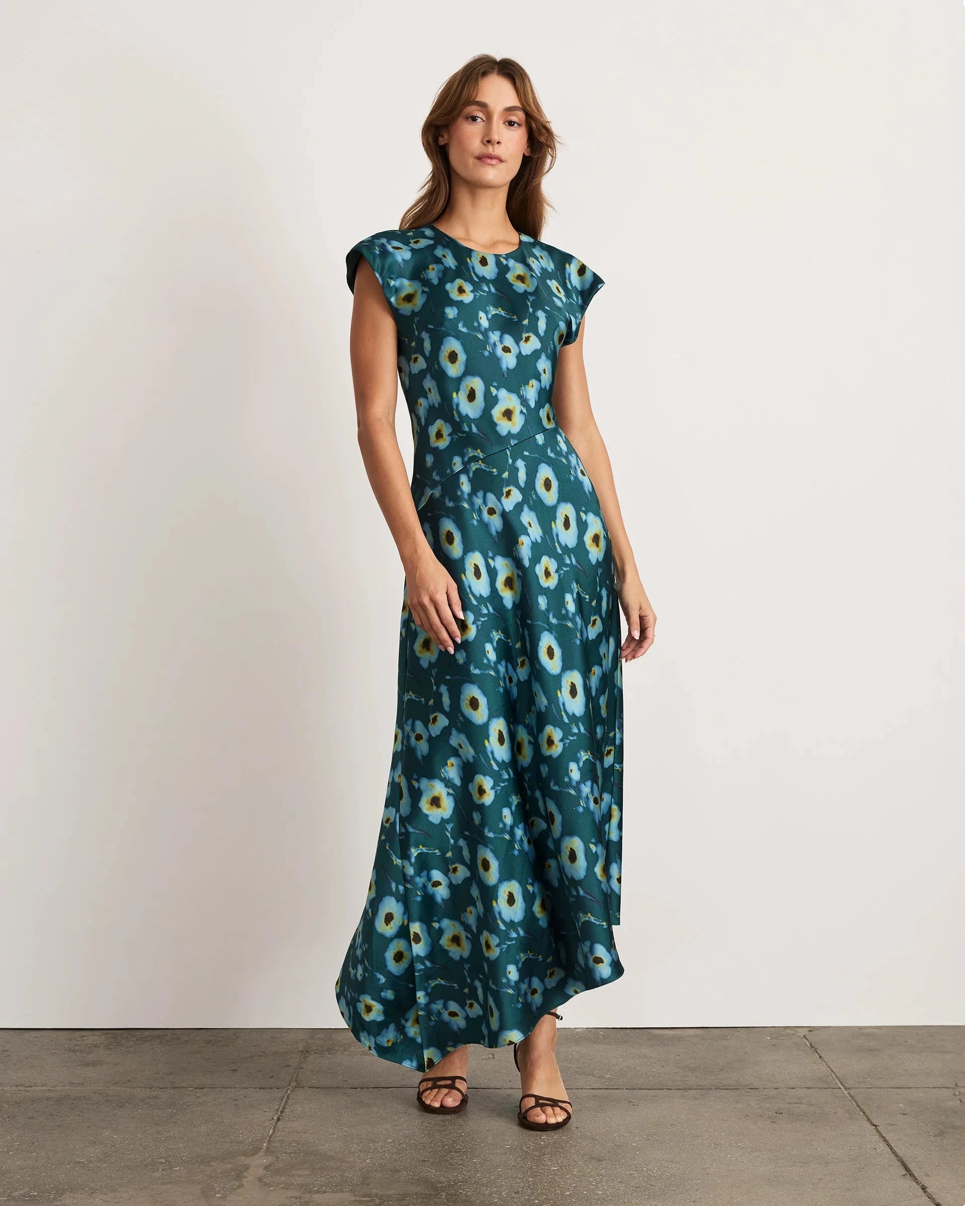 Violeta Dress Emerald Multi Dresses - Midi Tanya Taylor 
