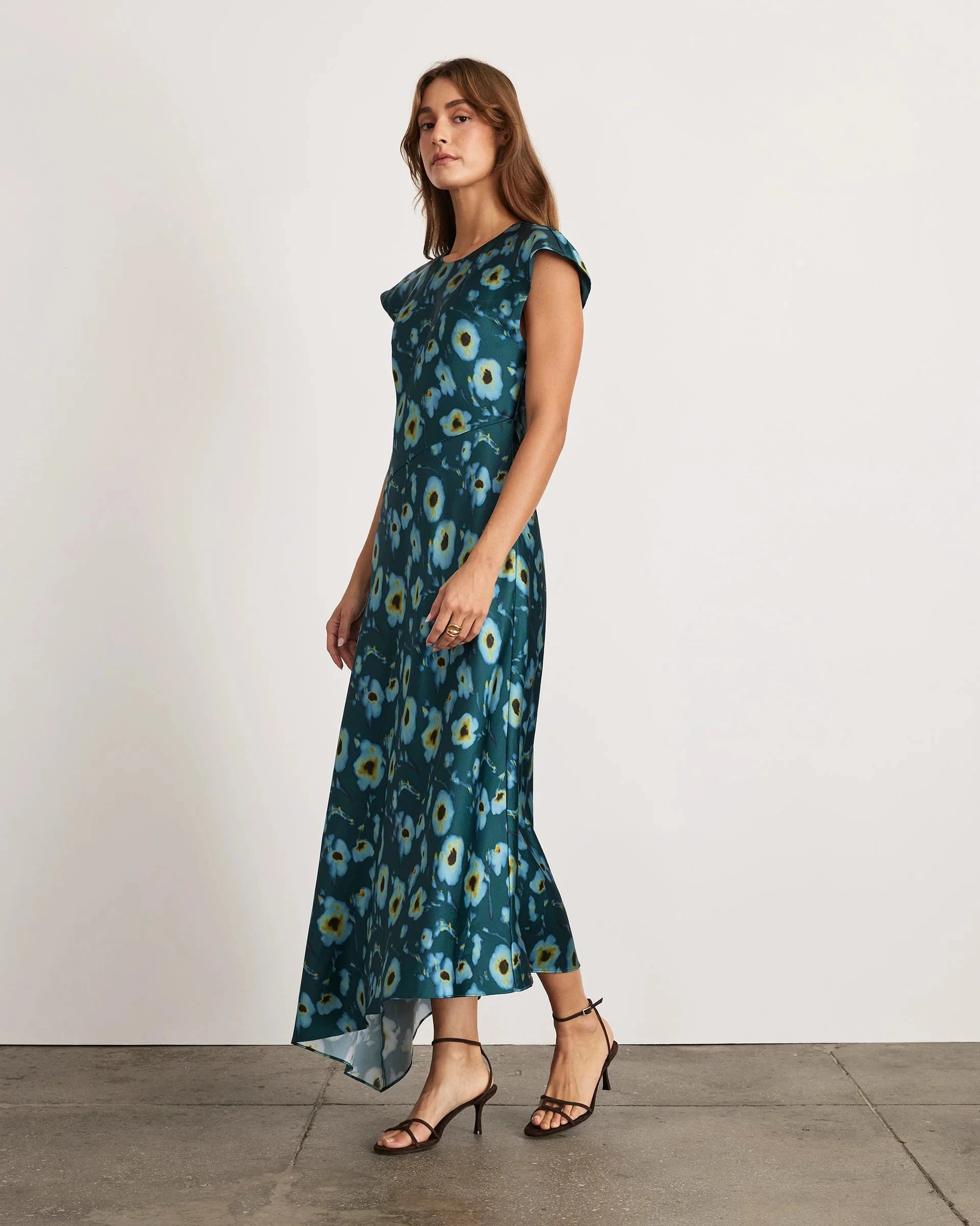 Violeta Dress Emerald Multi Dresses - Midi Tanya Taylor 