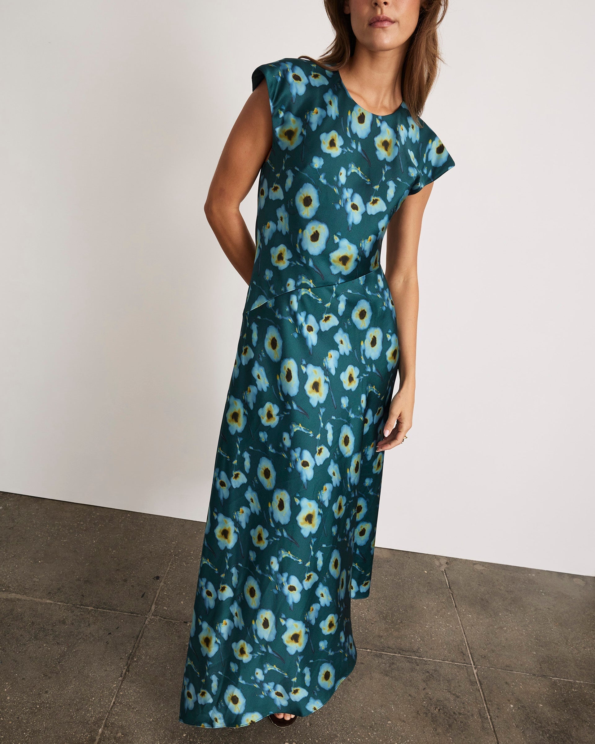 Violeta Dress Emerald Multi Dresses - Midi Tanya Taylor 