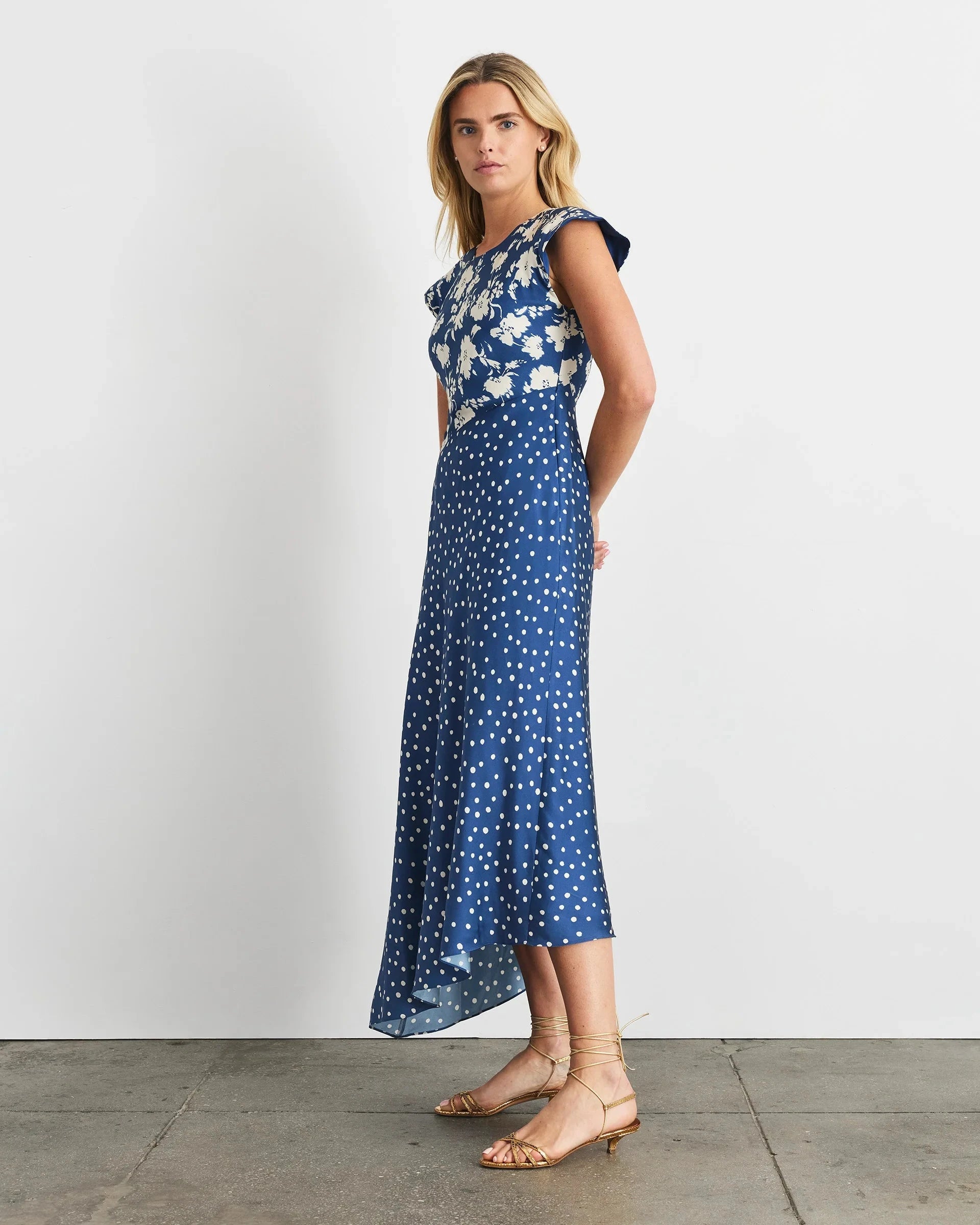 Violeta Dress French Blue/Cream Dresses - Maxi Tanya Taylor 