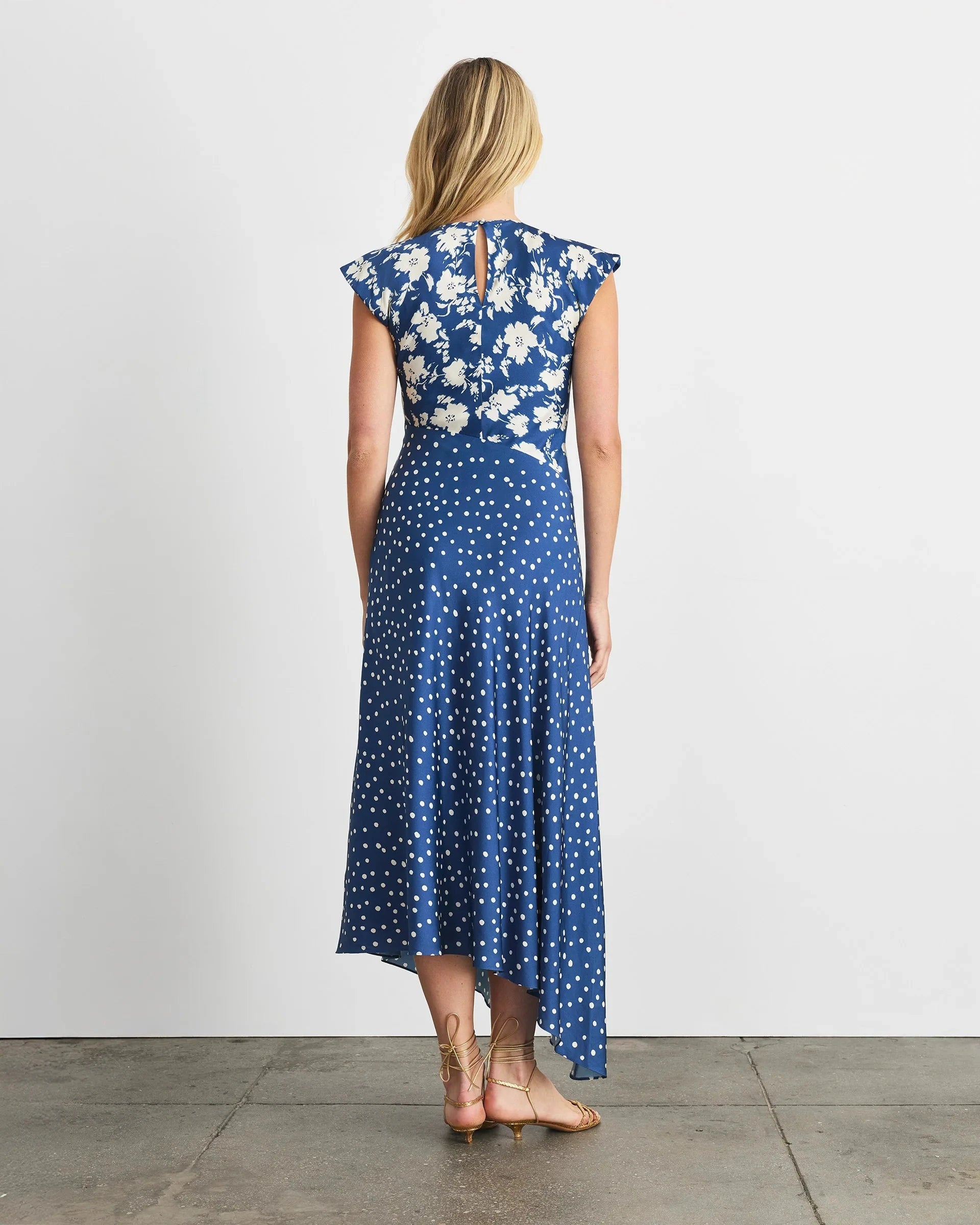 Violeta Dress French Blue/Cream Dresses - Maxi Tanya Taylor 