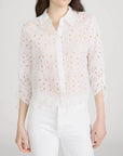 Paisley Eyelet Cinch Sleeve Shirt Tops - Blouses Frame 