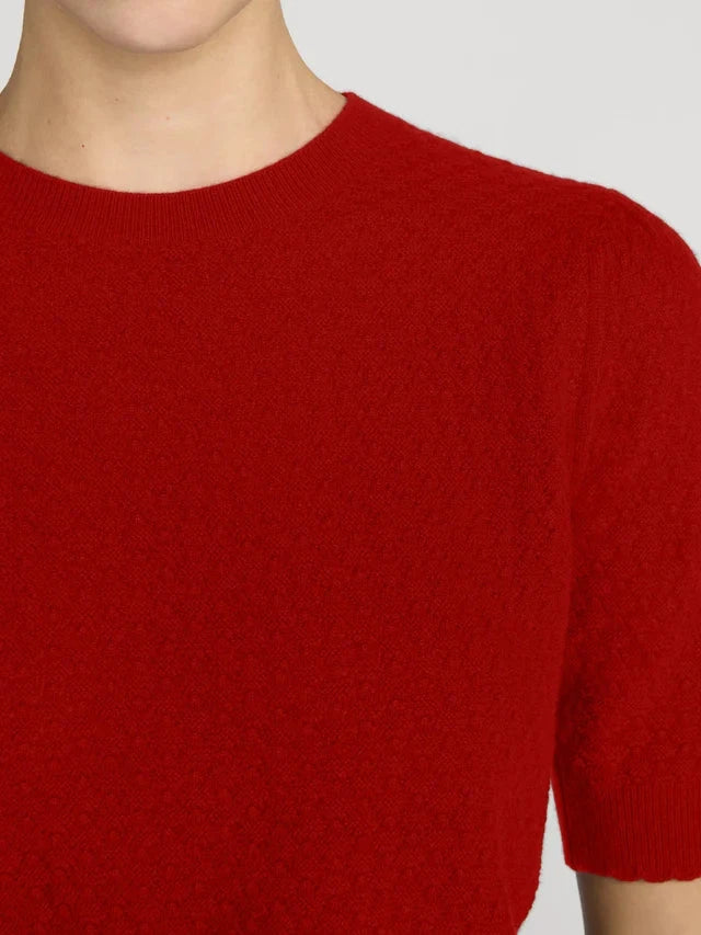 The Gathered Honeycomb Sweater Paprika Sweater - Crewneck Frame 
