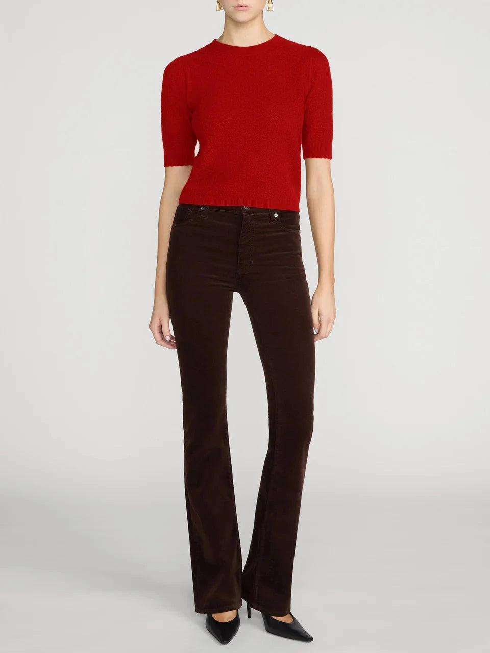 The Gathered Honeycomb Sweater Paprika Sweater - Crewneck Frame 