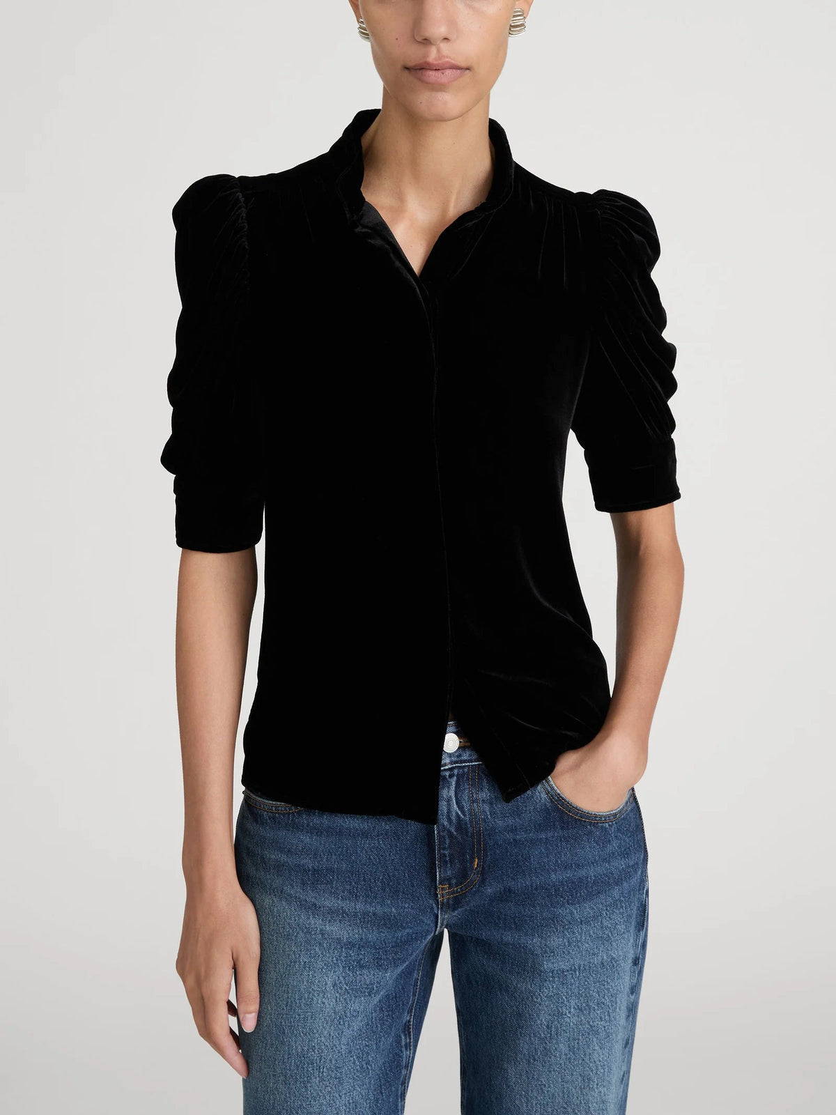The Velvet Gillian Top BLack Tops - Button Down rag & bone 