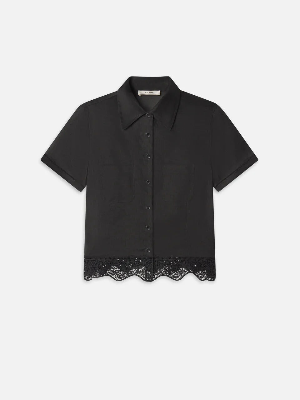 Embroidered Seaside Top Black Tops - Button Down Frame 