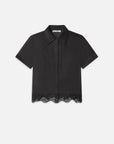 Embroidered Seaside Top Black Tops - Button Down Frame 