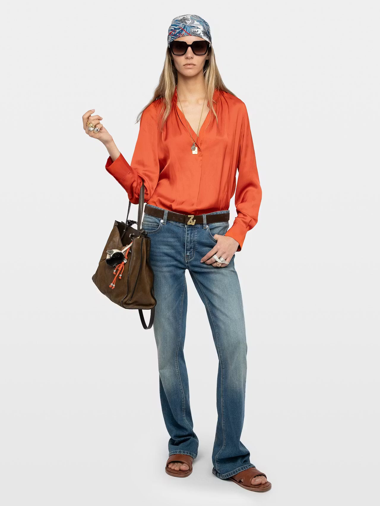 Tink Satin Blouse Tangerine Tops - Blouses Zadig &amp; Voltaire 