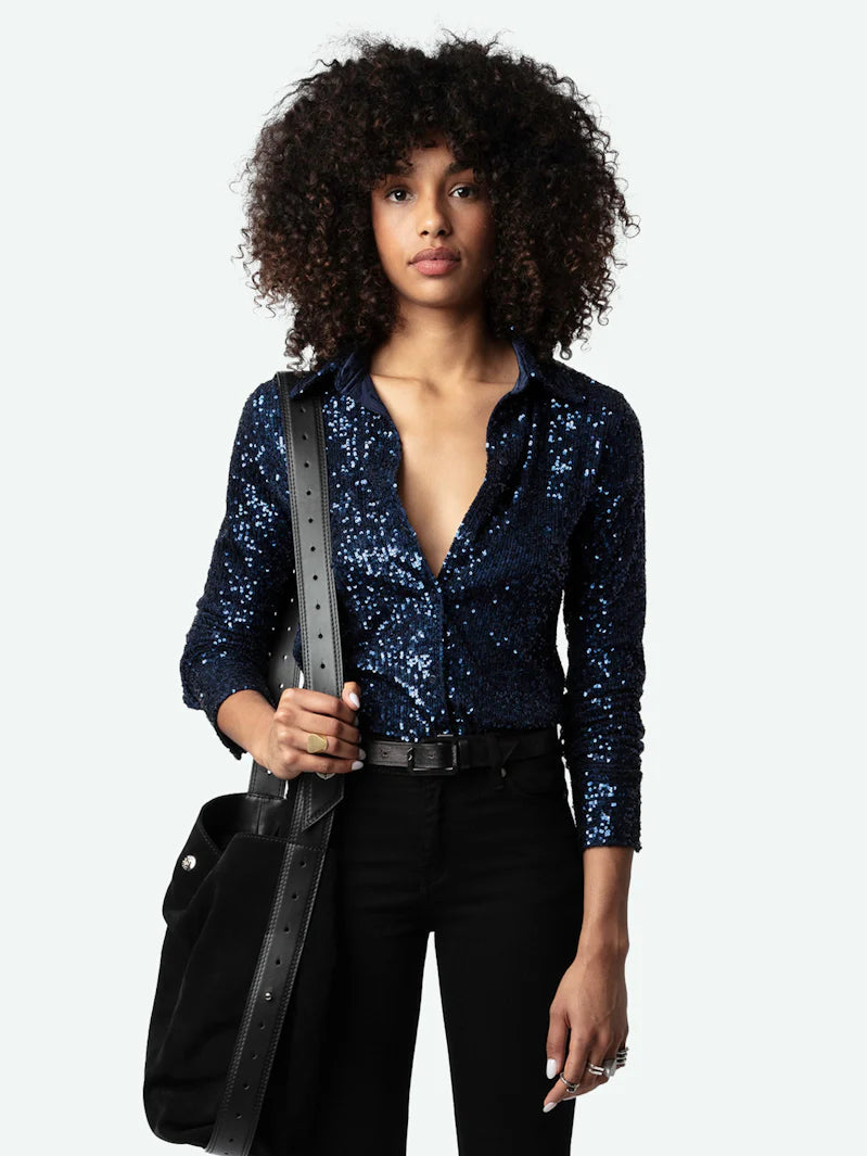 Tawny Sequins Encre Tops - Blouses Zadig & Voltaire 