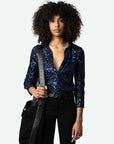 Tawny Sequins Encre Tops - Blouses Zadig & Voltaire 