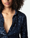 Tawny Sequins Encre Tops - Blouses Zadig & Voltaire 