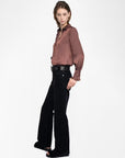 Thely Satin Shirt Burgundy Tops - Button Down Zadig & Voltaire 
