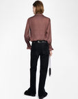Thely Satin Shirt Burgundy Tops - Button Down Zadig & Voltaire 