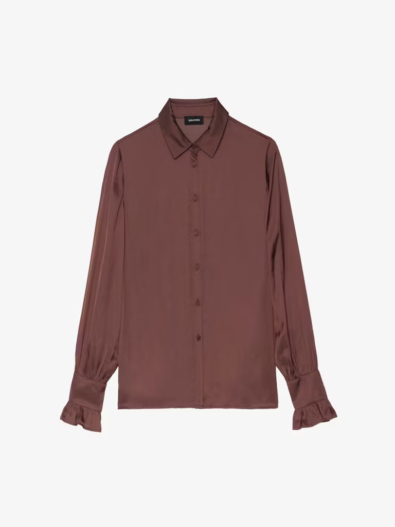 Thely Satin Shirt Burgundy Tops - Button Down Zadig &amp; Voltaire 