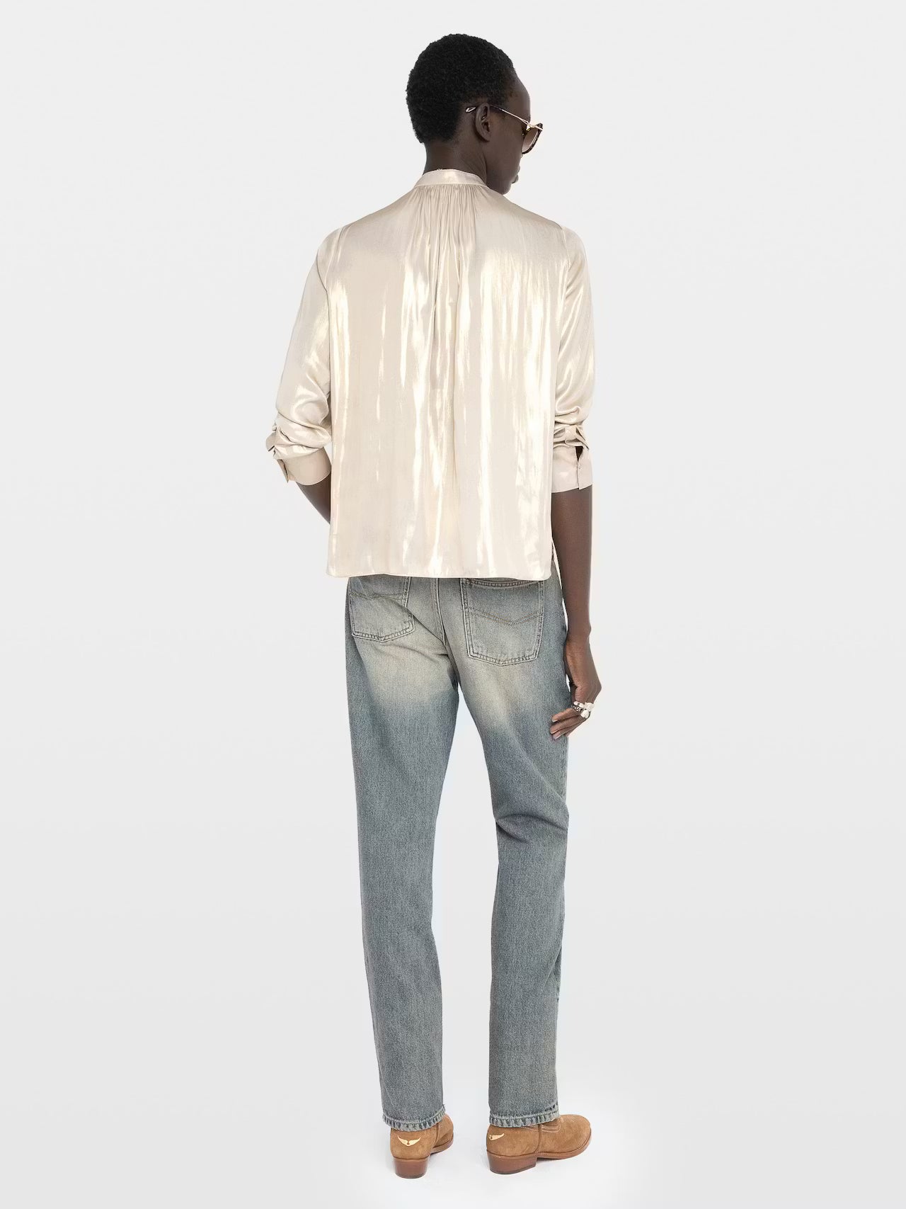 Tink Satin Blouse Gold Tops - Blouses Zadig & Voltaire 