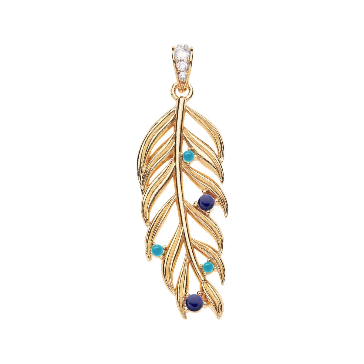 Wanderlust Palm Leaf Pendant Lapis/Turquoise Necklaces Jane Win 