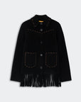 Western Fringe Jacket Black