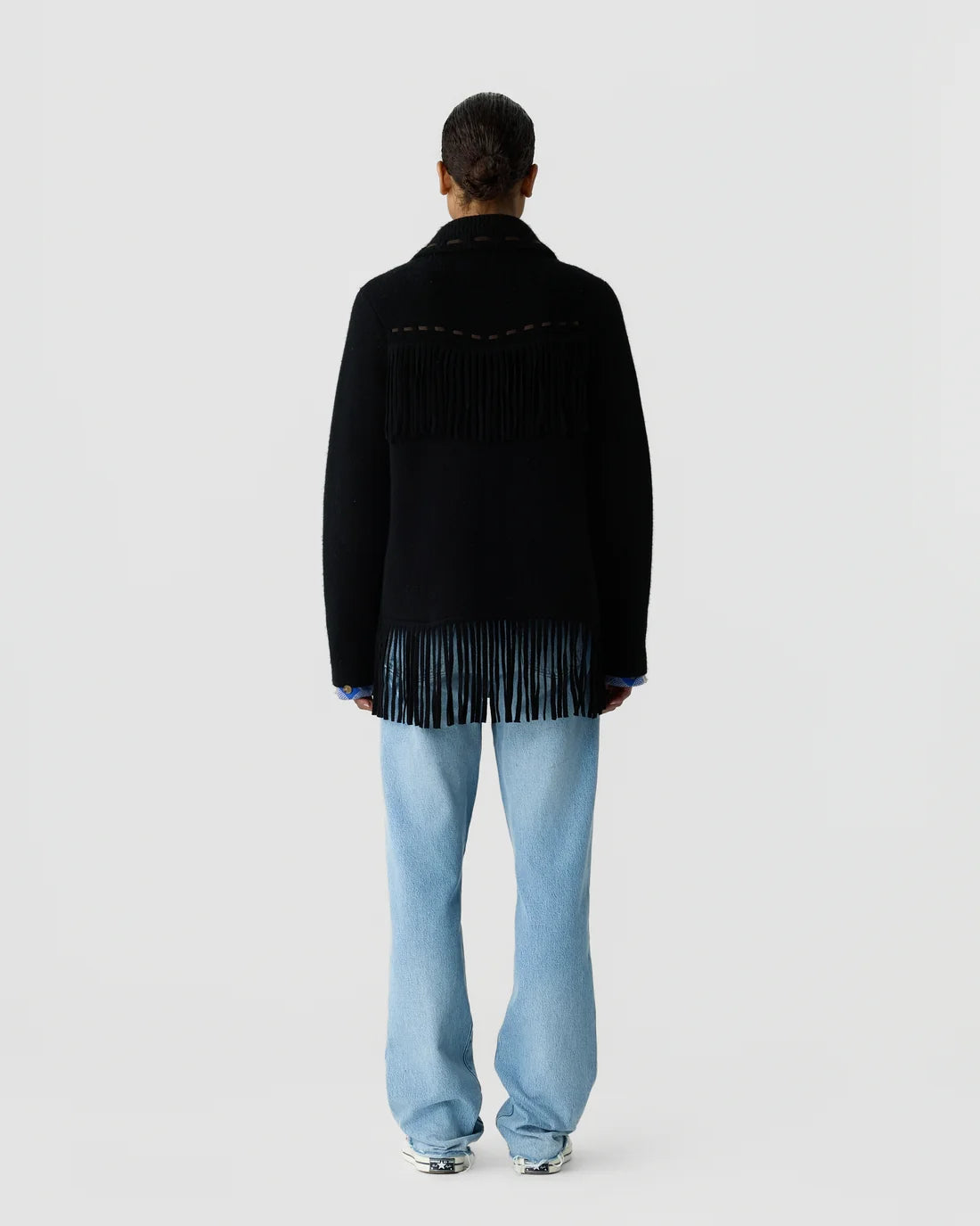 Western Fringe Jacket Black