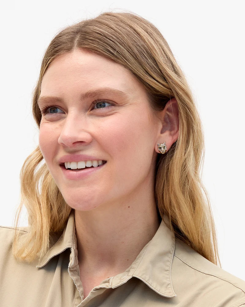 Whiskers Stud Earrings Clear