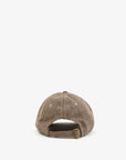 Wool Baseball Hat Taupe w/ Neon Yellow Embroidered Oui Hats Clare V. 