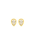 Pear Drop Studs CZ Earrings Talis Chains 