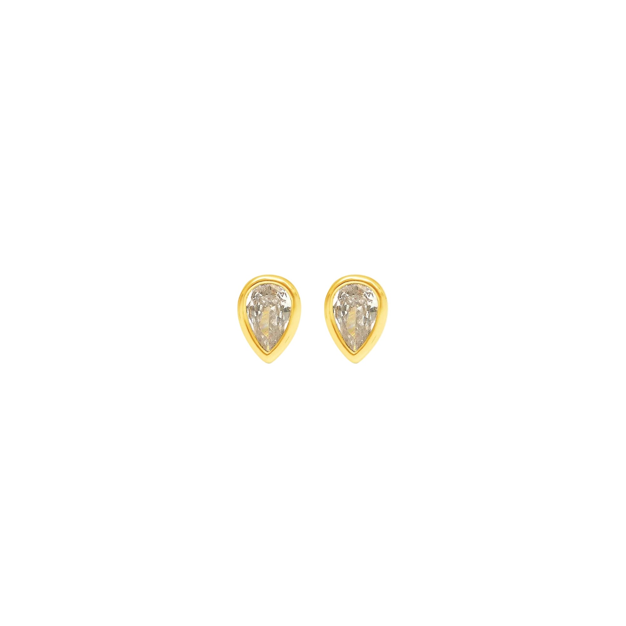 Pear Drop Studs Mini CZ Earrings Talis Chains 