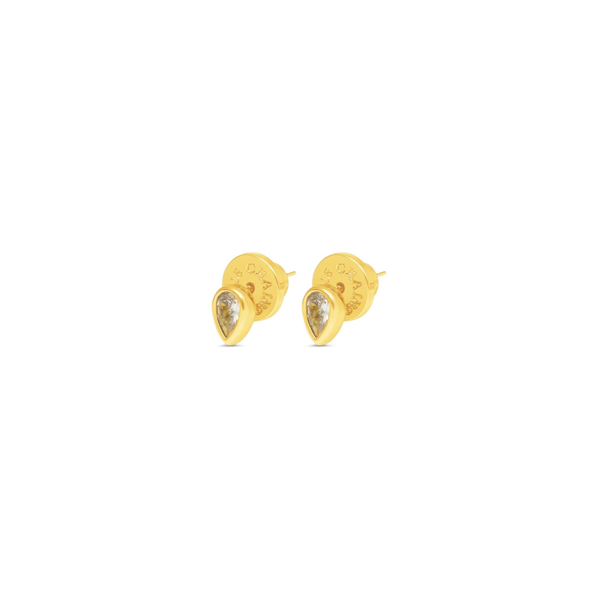 Pear Drop Studs Mini CZ Earrings Talis Chains 