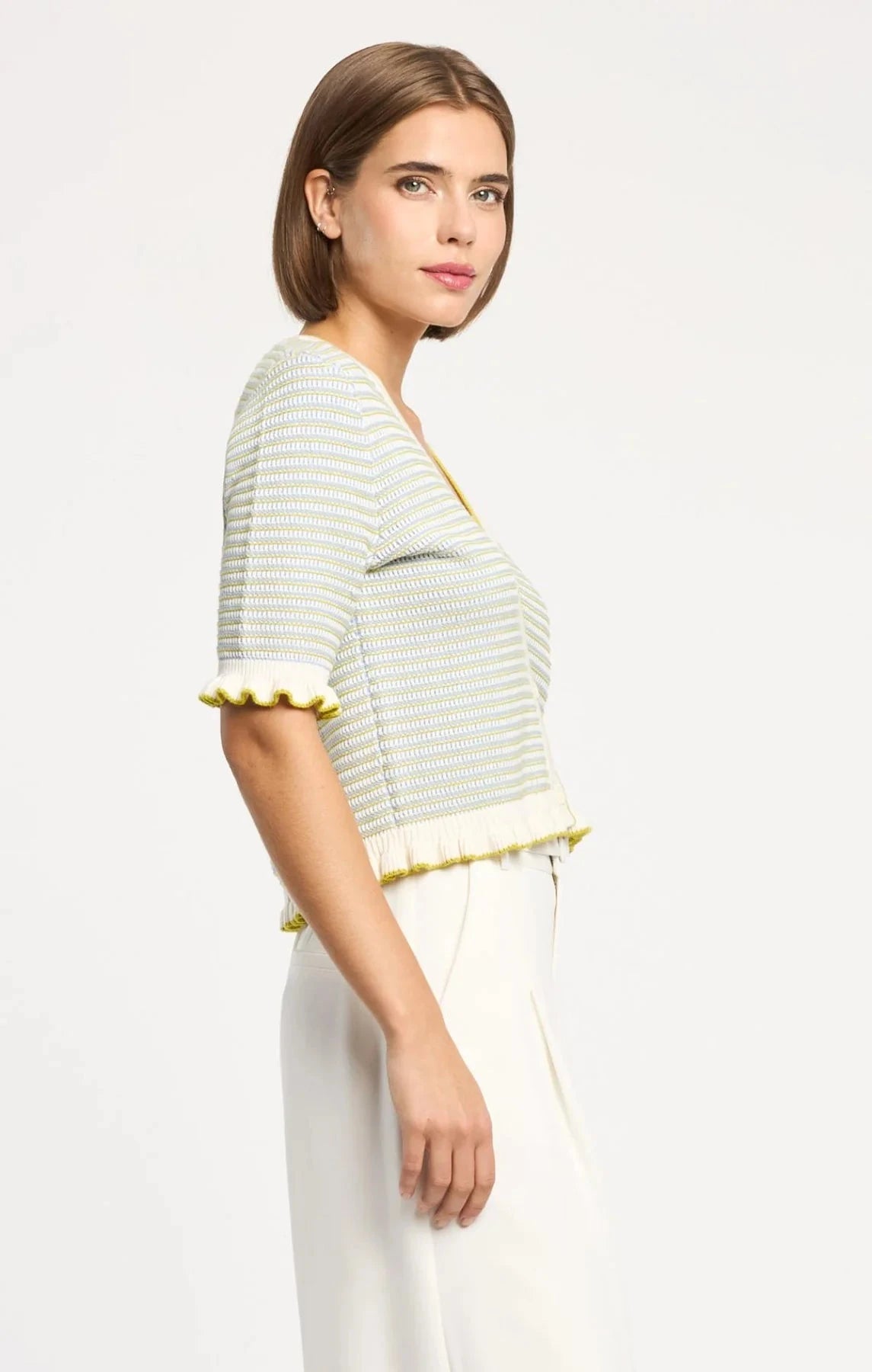 Clem Top Twilight Mist Sweater - V-Neck Cinq A Sept 