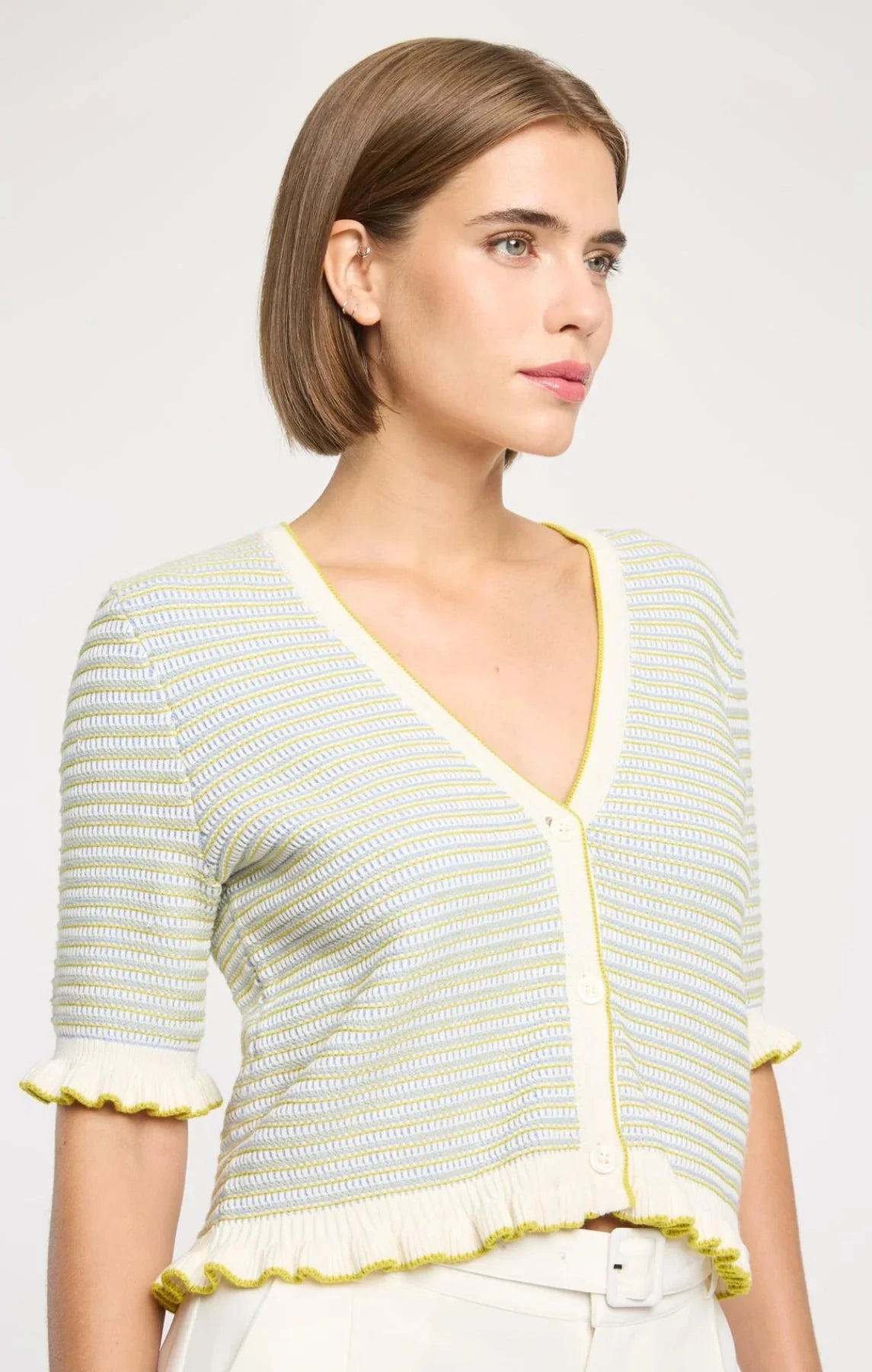 Clem Top Twilight Mist Sweater - V-Neck Cinq A Sept 