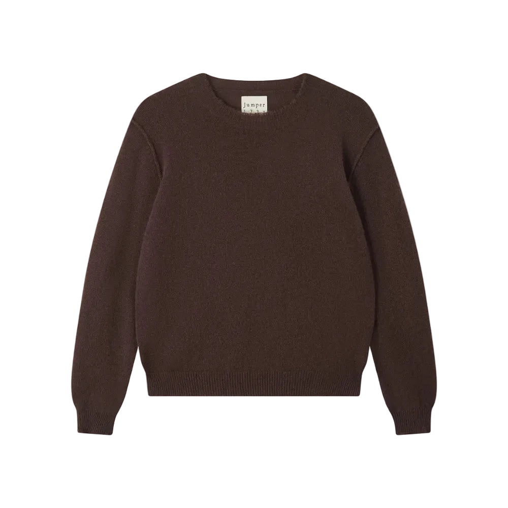 Distressed Crewneck Dark Brown Pluto